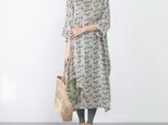 ゆったり ロング 綿麻 ワンピース♪オーダーサイズ可の画像
