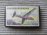 チェコスロバキア 飛行機切手ブローチ8153 の画像