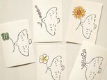 鳥と花のポストカード5枚セットの画像