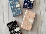 手帳型　アンティーク小花刺繍レース iPhoneケースの画像