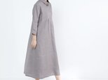 Aラインシャツワンピース・リネン100％・ライトグレー·サイズオーダーok