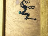 「昇龍と金富士」運気上昇絵画・原画・油彩・壁掛け・独立スタンド付きの画像