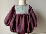 （８０ｃｍ）puffed sleeves romper／William Morris Hyacinthの画像