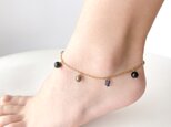 アイオライト✧モリオン✧スモーキーアイリスクォーツの御守りアンクレット✧ Iolite × Morion Anklet