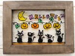 送料無料*ステンドグラス風*ハロウィン･黒猫･かぼちゃ･ハンドメイド♪