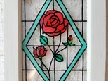 送料無料*ステンドグラス風*バラ･ダイヤ･ハンドメイド♪
