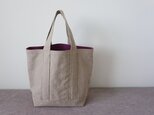 TOTE BAG -bicolor- (L) / mushroom × purpleの画像