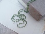 long necklace silk グリーンアパタイトの画像