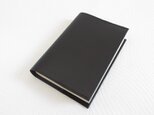 ゴートスキン・文庫本サイズ対応・一枚革のブックカバー・ブラック・0721の画像