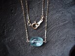 【K10YG】Sky Blue Kyanite Necklace/スカイブルーカイヤナイト ひと粒ネックレス(Oval)