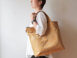 Hand block print kinchaku bag / kagiの画像