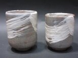 夫婦湯呑（刷毛目）