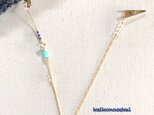 天然石としかくいパーツのハットクリップ（アマゾ×水晶×ラピス）の画像