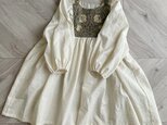 （１１０ｃｍ）puffed sleeves dress／William Morris Pimpernel brownの画像