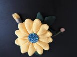 縮緬細工、一文字菊　黄色の画像