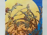 ギルディング和紙葉書　満月と秋草の画像