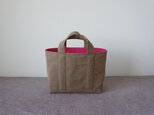 TOTE BAG -bicolor- (M) / grege × pinkの画像
