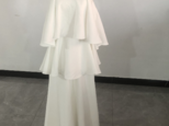 エレガント オフホワイトドレス  ノースリーブ ベアトップ 背中見せ  披露宴/二次会
