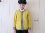 『 お仕立て承ります♪ 』リバーシブル ウールニット カーディガン  　moku gray & chick yellowの画像