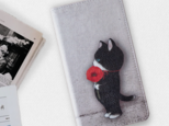 ★送料無料★子猫の手帳型スマホケース (全機種対応/Mサイズ)の画像