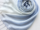 二重紗シルク＊み空色×鉛色＊レーヨンシルクストール