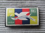 ブラジル　切手ブローチ8281の画像