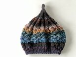 １点限定！　どんぐりニット帽子　野呂英作毛糸使用　オータムラデーションの画像