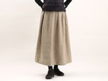 #405タックギャザースカート(オリーブベイジュ)の画像