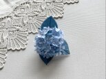 紫陽花の布花コサージュ ブルー