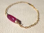 K14GF高品質ルビーポイントブレスレット