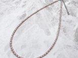 パープル系 極小 本真珠ネックレス 淡水パール 金属アレルギー対応 35cm 38cm 40cm チョーカー ショートの画像