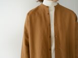 wool cotton/raglan open shirt/sudan brownの画像