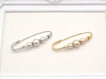 《４色から選べる》コットンパールブローチ