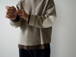 wool lamb knit/elbow patch tops/moth wingの画像