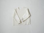 wool lamb knit/elbow patch tops/egretの画像