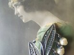 ヴィンテージ　すずらん（Glass-Pearl）／Antiqueシルバー　ブローチの画像
