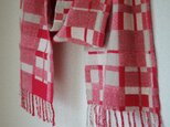 手織りカシミアマフラー・・ストロベリーアイスの画像