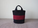 OVAL TOTE - stripe -Ⅱ(M)  / black × bordeauxの画像