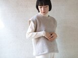 Organiccotton ヤク裏起毛ニットフレンチスリーブベストの画像