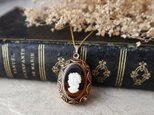西ドイツヴィンテージ！貴婦人とゴールドレースのカメオネックレス 金アレ対応