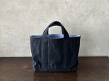 TOTE BAG -bicolor- (M) / black × celesteblue