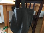 ベルギーリネンのシンプルトートバッグ　チャコールグレー