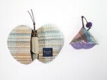 手織り ちょうちょ＆お花の鍋つかみセットの画像