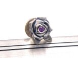 薔薇 メンズピアス アメジスト/シルバー925 片耳用/セカンドピアス つけっぱなし/男性へのプレゼント/snd107の画像