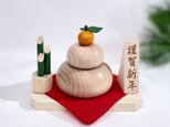 木製　鏡餅　かがみもち　ミニ　無垢材　門松　お正月の画像