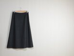 ツイル地のあったかロングスカート　チャコールグレー　秋冬