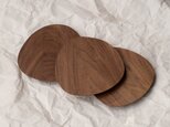 木の和菓子皿「chocoro S 」 ウォールナット無垢材　平皿の画像