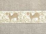 Kafka ジャカードリボン50cm 牧場の牛 アイボリーベージュ 農場 R-0711