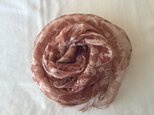 草木染め　シルクストール　花柄(小)　カリンの画像