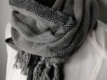 手織りのスヌード　コットングレー　送料無料の画像